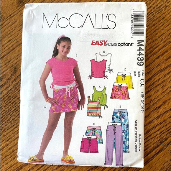 Vintage Y2K McCalls 4439 Sewing Pattern Size XXS-S Top Skirt Short Pant COMPLETE - Picture 1 of 2
